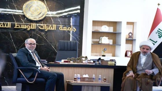 جامعة الفرات الأوسط التقنية تستقبل ممثل الأمين العام لحركة الصادقون