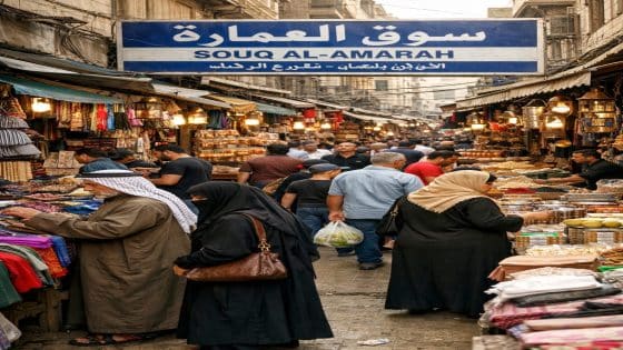 إقبال المواطنين على شراء المواد الغذائية في ميسان وسط مخاوف من الأوضاع الراهنة