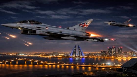 ‏لأول مرة منذ الحرب…طائرات تايفون بريطانية حلقت ليلا في عمليات دفاع جوي فوق ⁧‫#البحرين‬⁩