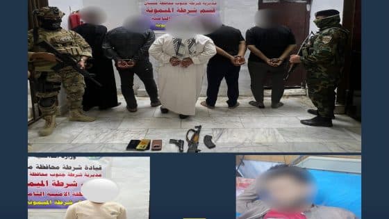 شرطة_ميسان تفرض طوقاً أمنياً غرب المحافظة وتعتقل (7) متهمين إثر نزاع عشائري دا۾