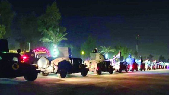 صورة متداولة تظهر عجلات «همفي» عراقية عند أحد مداخل المنطقة الخضراء فجر يوم 28 يونيو 2026