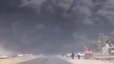 مرور أربيل: اغلاق الطريق مع كركوك بسبب حريق المستودعات