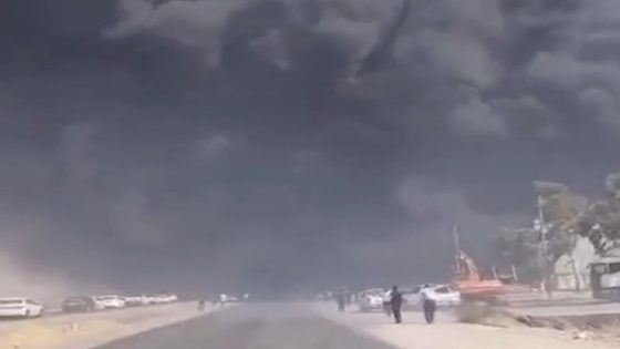 مرور أربيل: اغلاق الطريق مع كركوك بسبب حريق المستودعات