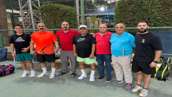 عائلة التنس بنادي الصيد العراقي تحتفل بعيد ميلاد البطل عادل مصطفى الساعدي